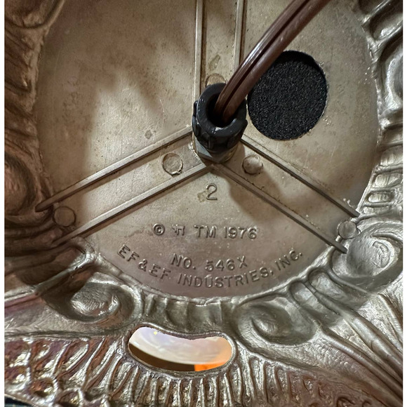 Vintage Iridescent Glass Lamp with Raised Accents - Picture 9 of 10